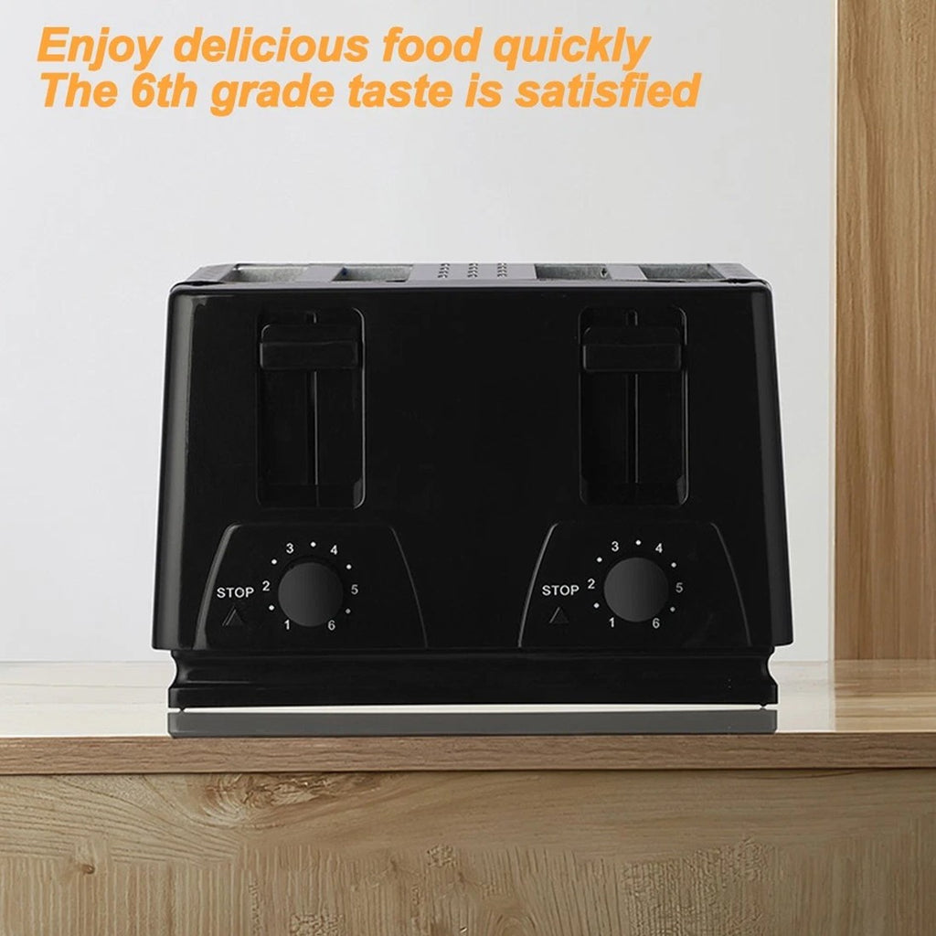 4 Slice Extra Wide Slot With Variable  Defrost Reheat Black Toaster New