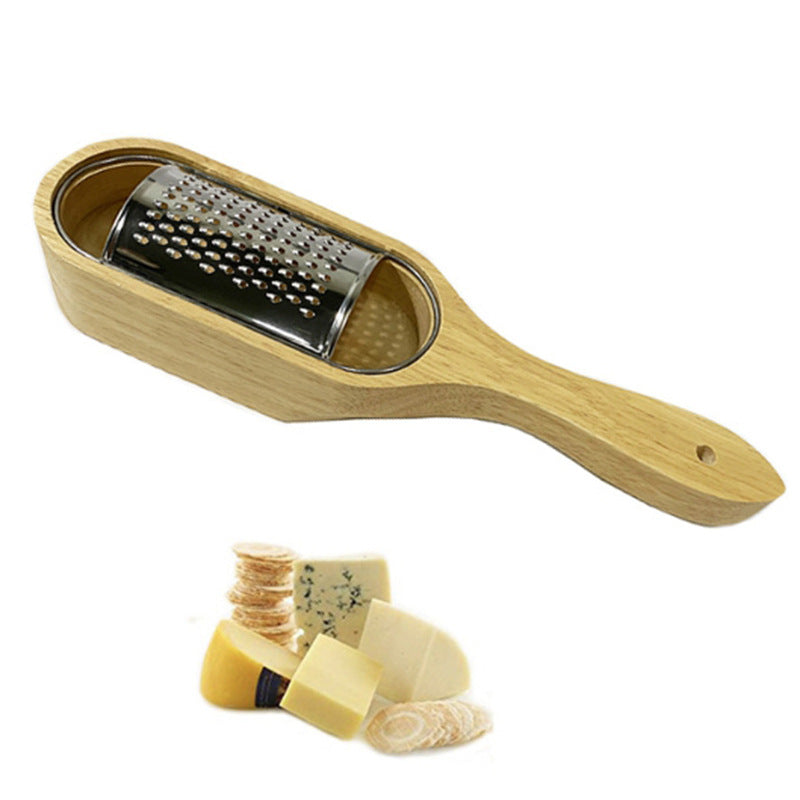 Multifunctional Rubber Wood Cheese Grating Cheese Grater