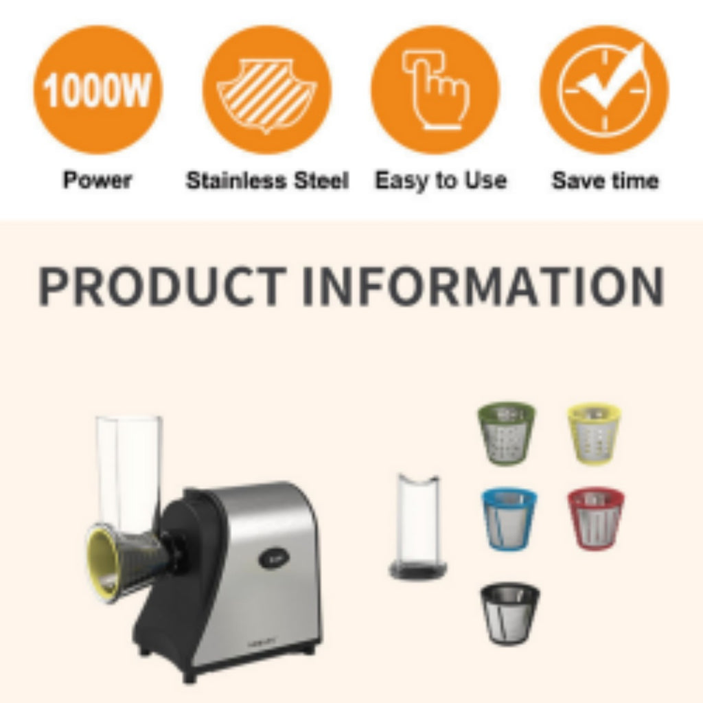 1 0 0 0W Electric Grater Vegetable Food Rotary Drum Grater Chopper Slicer MAX CUT