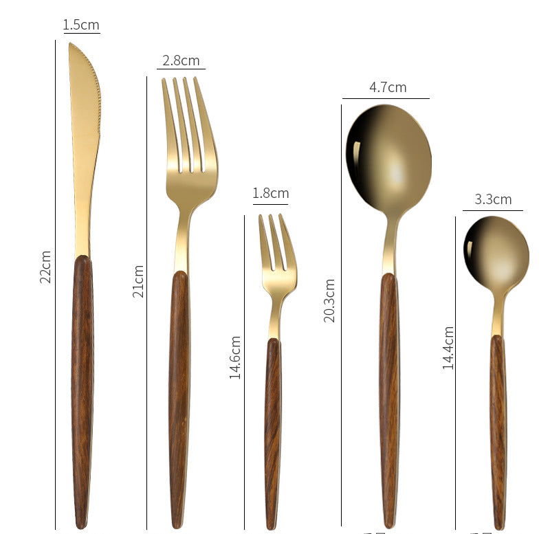 Stainless Steel Cutlery With  Wood Handle