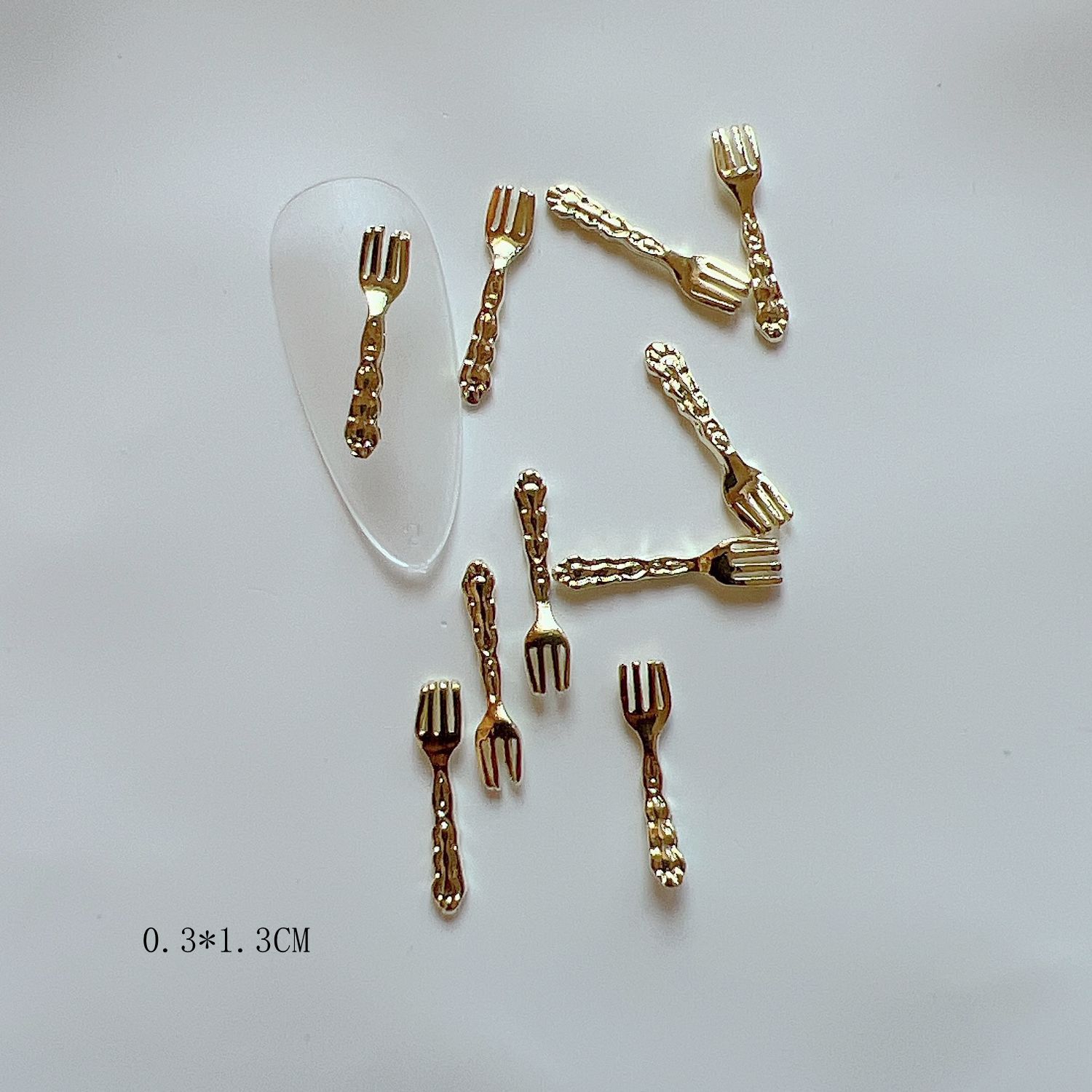 Alloy Mini Cute Cutlery Knife Fork And Spoon-shaped Metal Nail Accessories