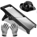 1Pc Mandoline Food Slicer Stainless Steel Food Cutter Vegetable Fruit Chopper Grater Peeler Kitchen Julienne Slicer With 5 Adjustable Blades Food Holder