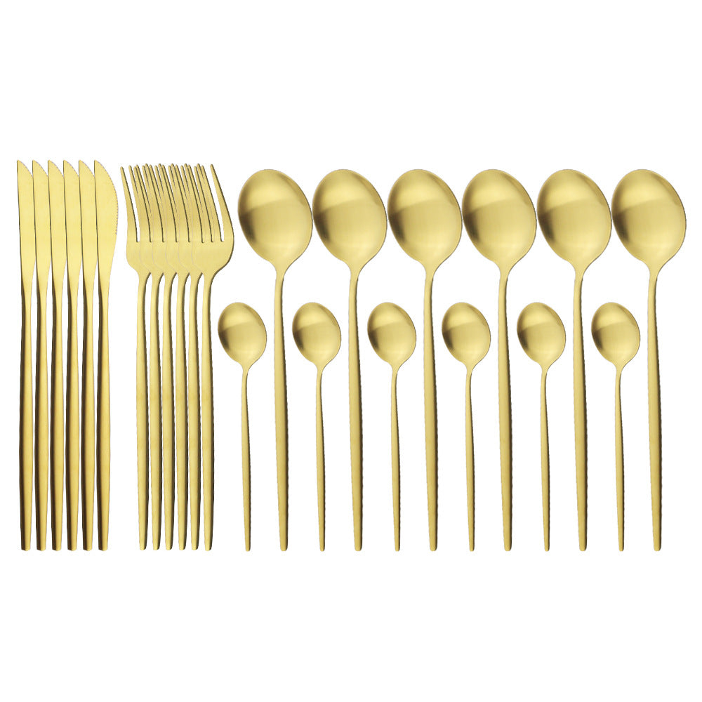 Matte Portuguese Stainless Steel Cutlery Spoon Western Steak Cutlery Dessert Spoon Fork