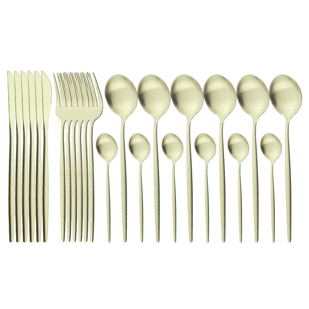 Matte Portuguese Stainless Steel Cutlery Spoon Western Steak Cutlery Dessert Spoon Fork