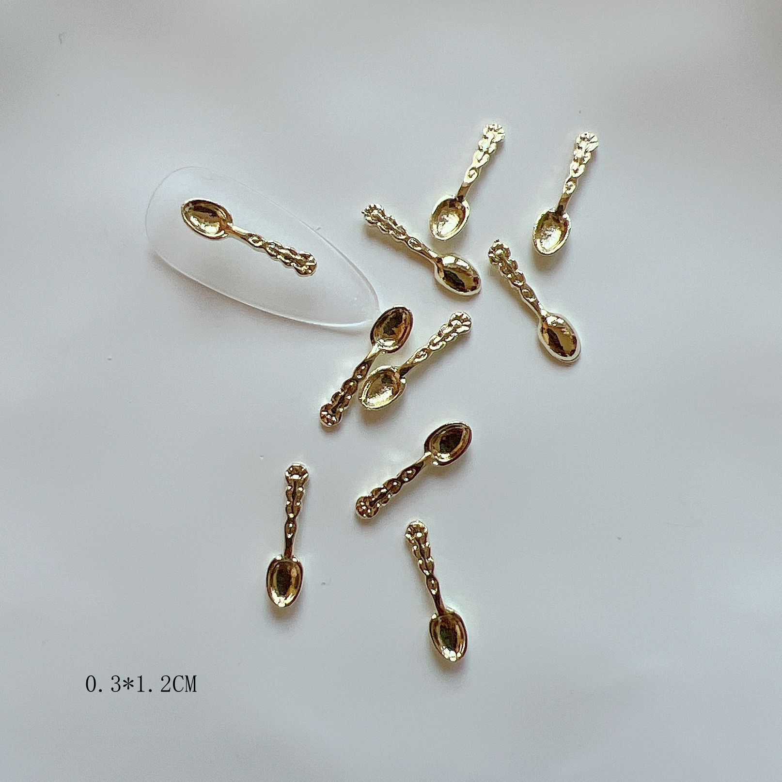 Alloy Mini Cute Cutlery Knife Fork And Spoon-shaped Metal Nail Accessories