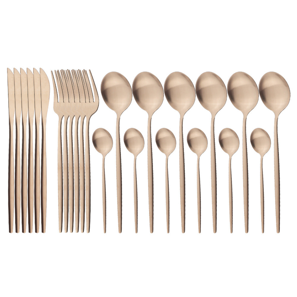 Matte Portuguese Stainless Steel Cutlery Spoon Western Steak Cutlery Dessert Spoon Fork