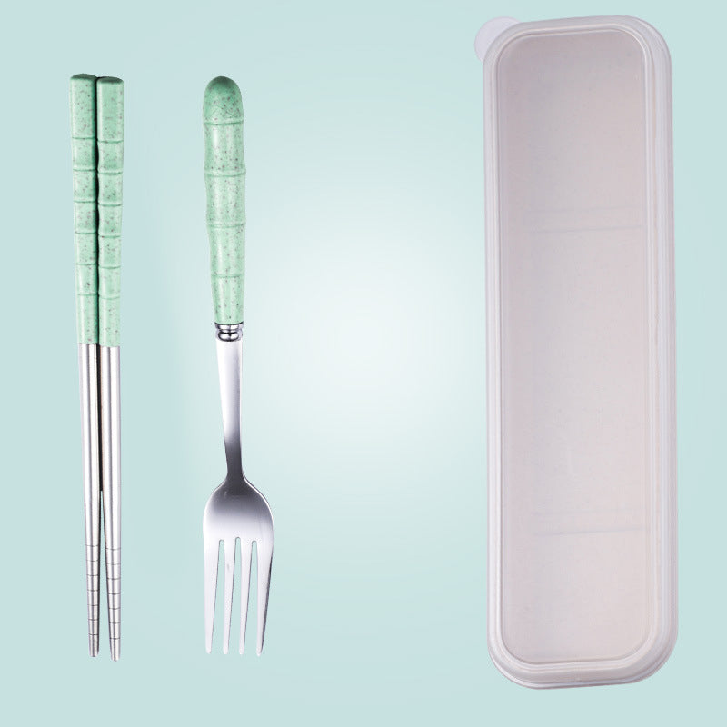 Wheat Straw Stainless Steel Portable Cutlery Set