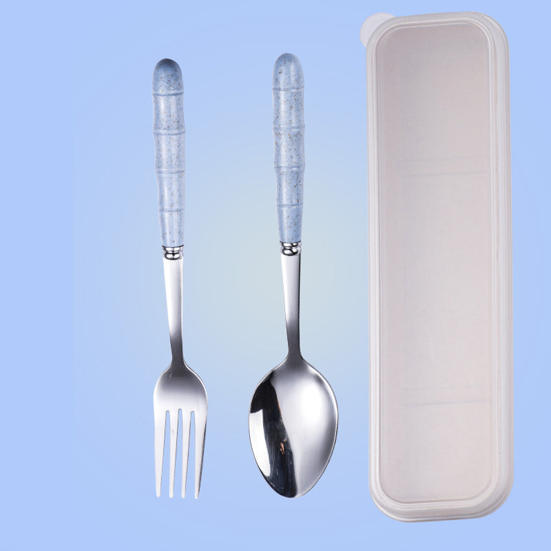 Wheat Straw Stainless Steel Portable Cutlery Set