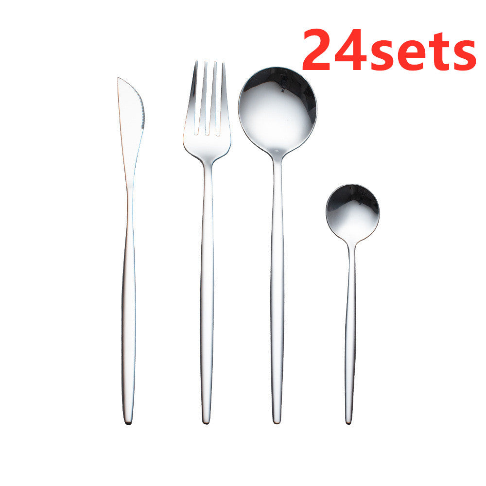 Cutlery Cutlery Set Gold Baked Lacquer Cutlery And Spoon Four-piece Set