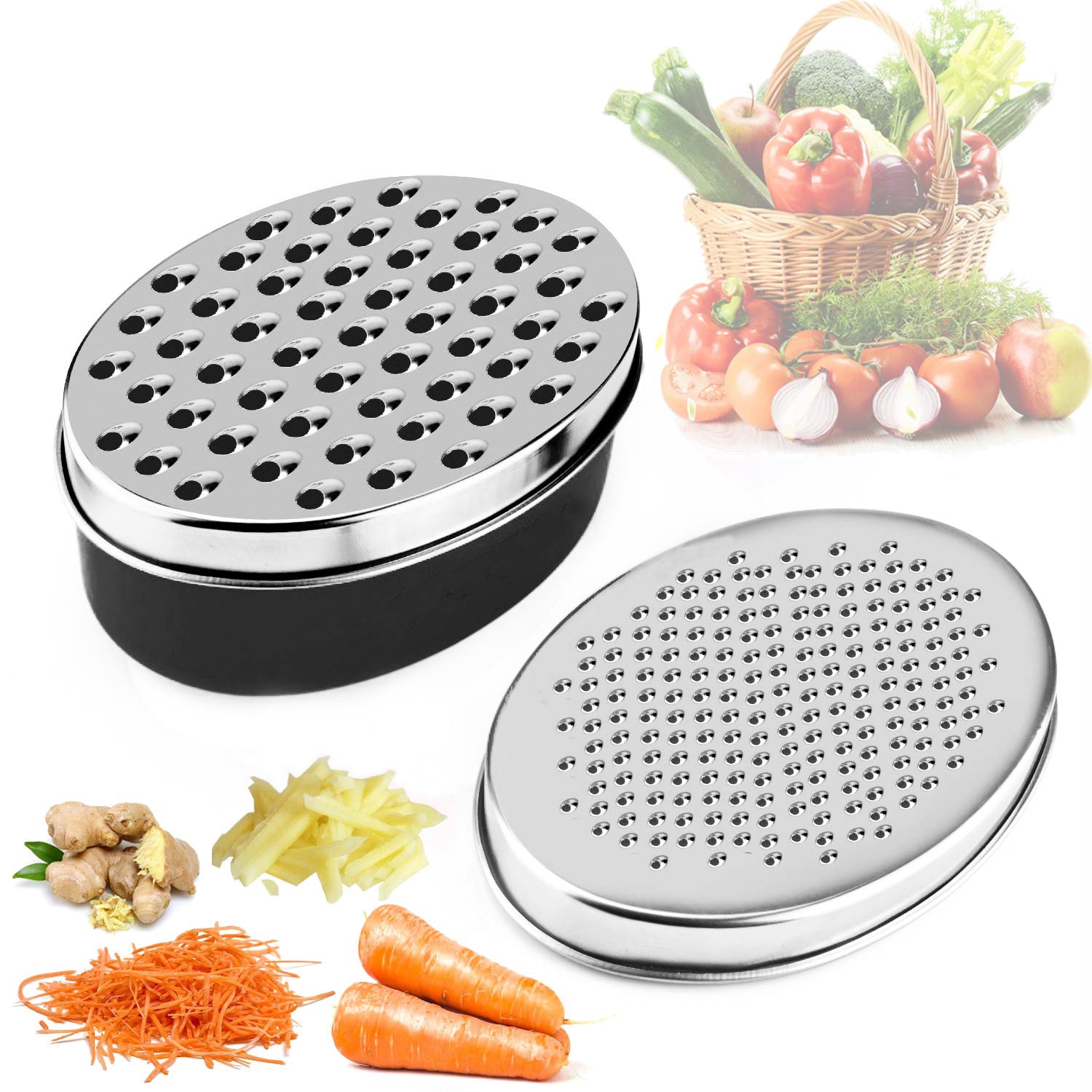 Rose Gold Brass Double-sided Cheese Planer Oval Box Cheese Planer Vegetable Planer Lunch Box Planer Grater