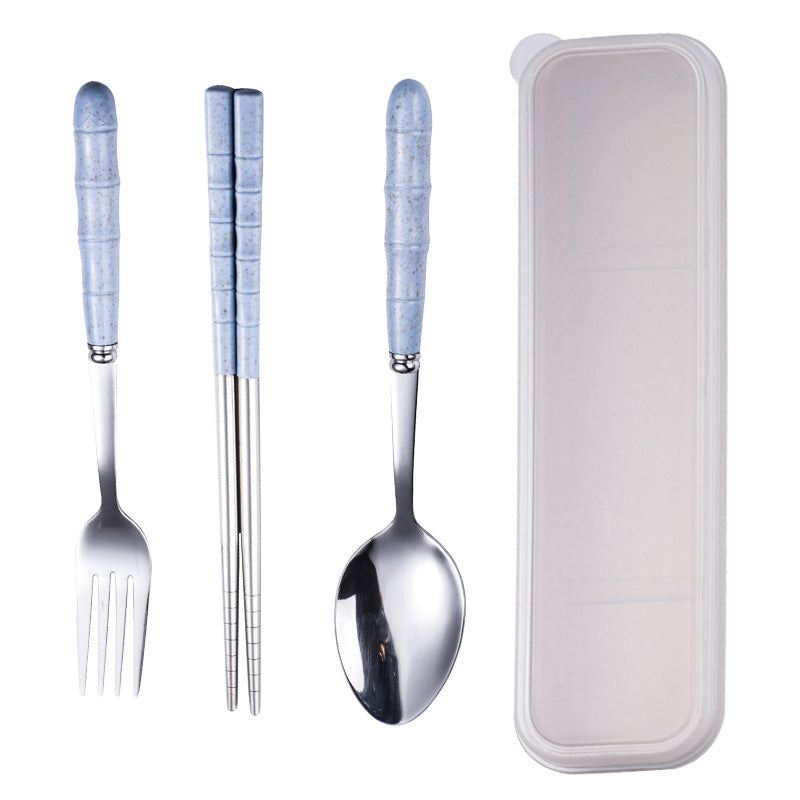 Wheat Straw Stainless Steel Portable Cutlery Set