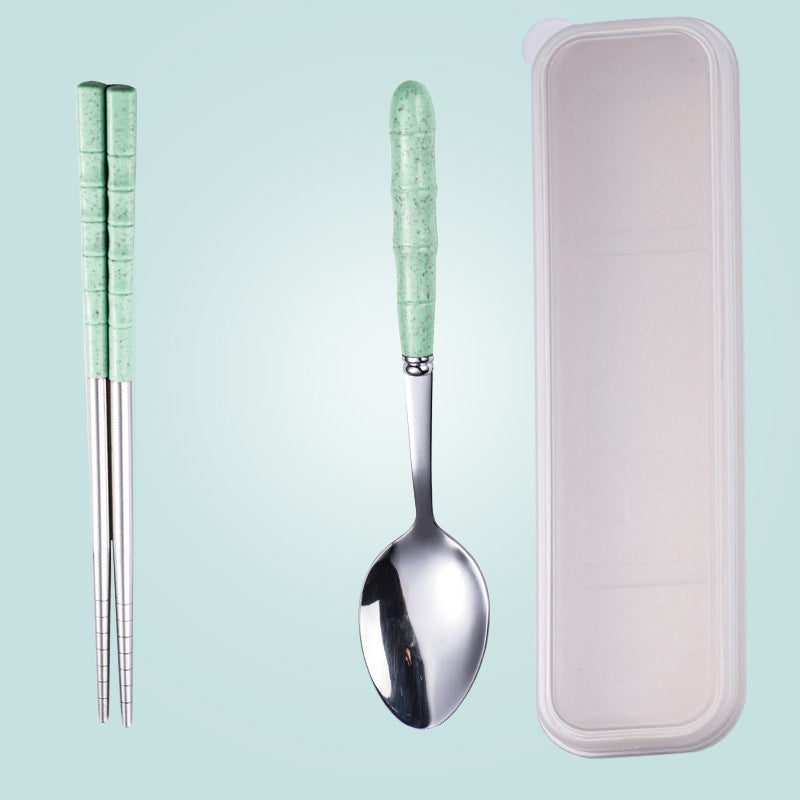 Wheat Straw Stainless Steel Portable Cutlery Set