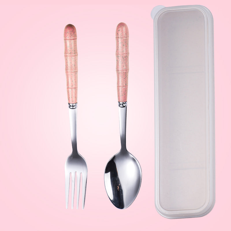 Wheat Straw Stainless Steel Portable Cutlery Set