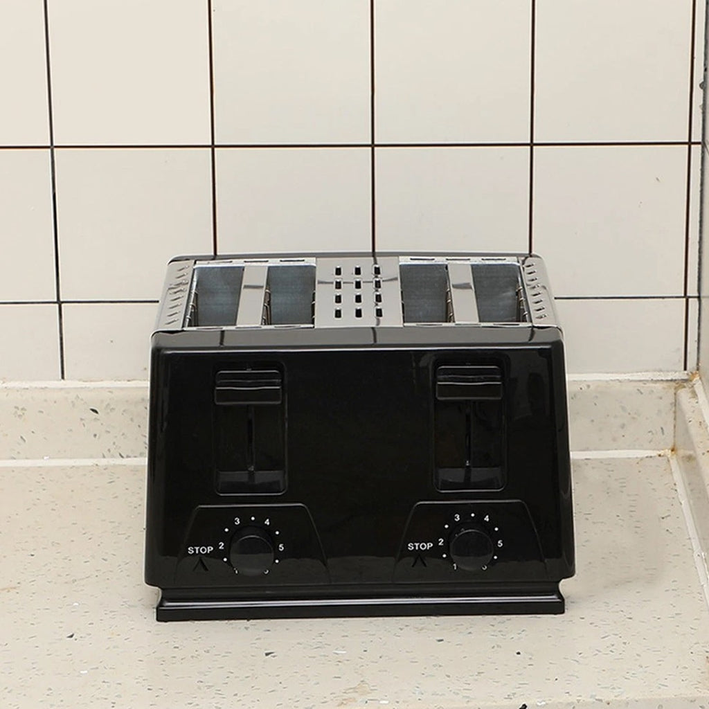 4 Slice Extra Wide Slot With Variable  Defrost Reheat Black Toaster New