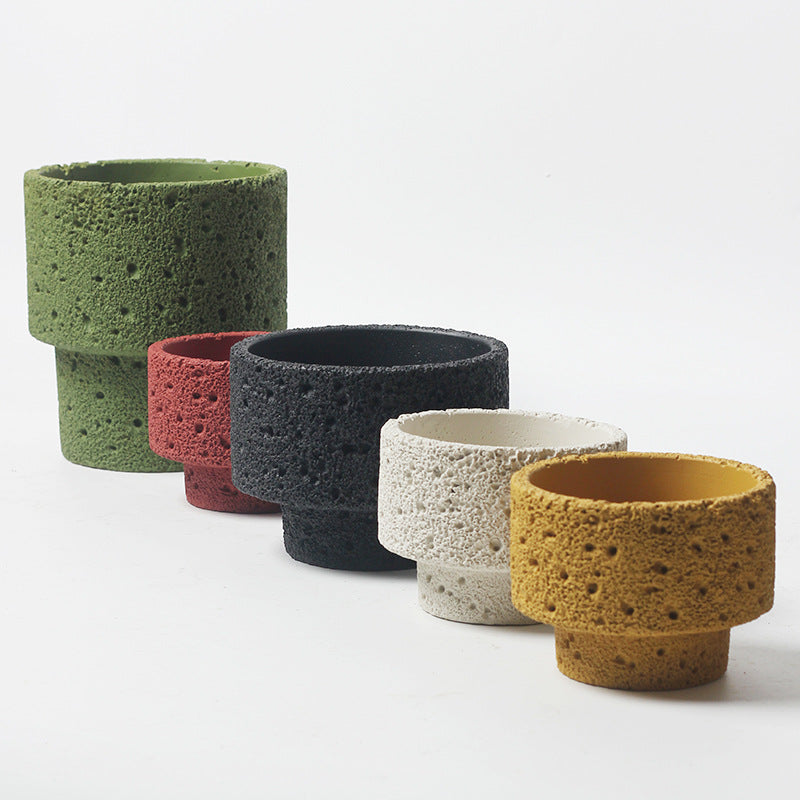 Northern European-style Cement Flower Pot Ceramic Matte Fashion Simple