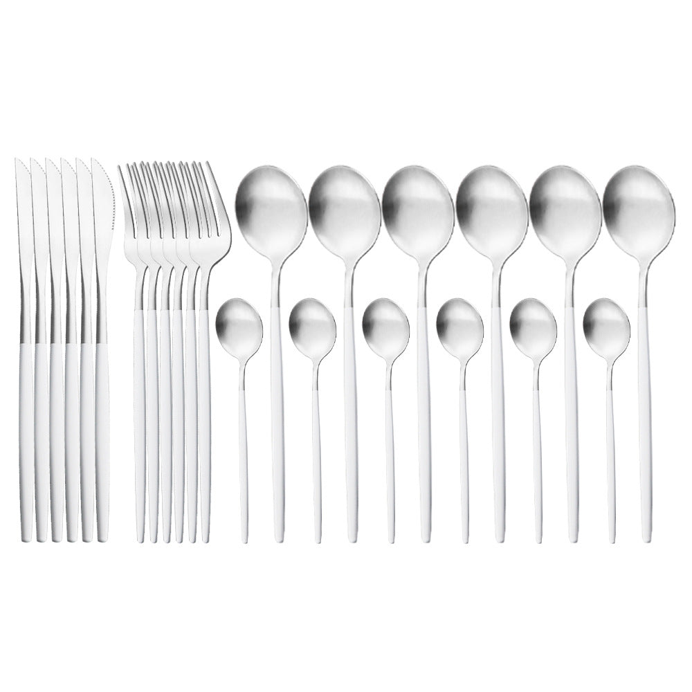 Matte Portuguese Stainless Steel Cutlery Spoon Western Steak Cutlery Dessert Spoon Fork