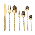 Golden cutlery steak knife and fork