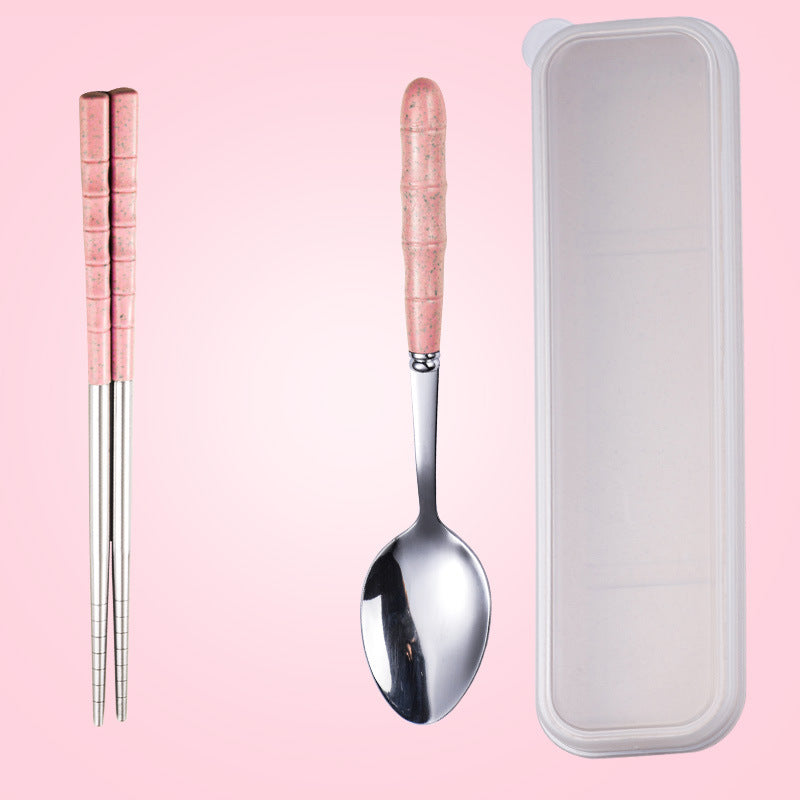 Wheat Straw Stainless Steel Portable Cutlery Set