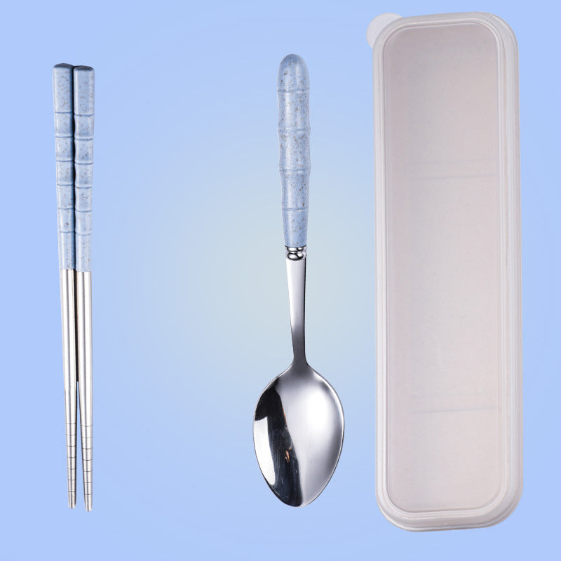 Wheat Straw Stainless Steel Portable Cutlery Set