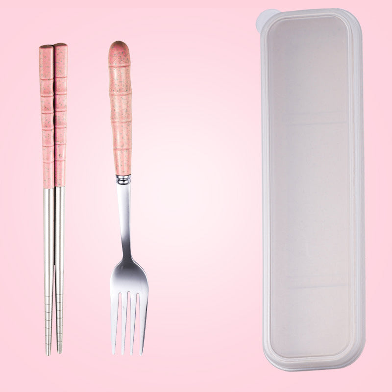 Wheat Straw Stainless Steel Portable Cutlery Set