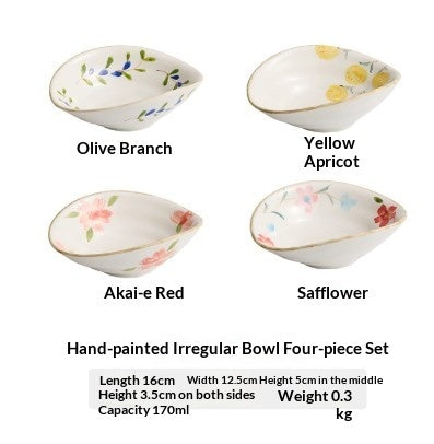 Ceramic 6-inch Shallow-handled Household Hand-painted Fruit Bowl
