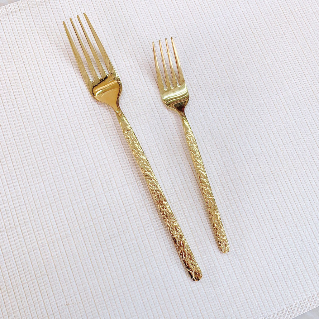 Golden cutlery steak knife and fork