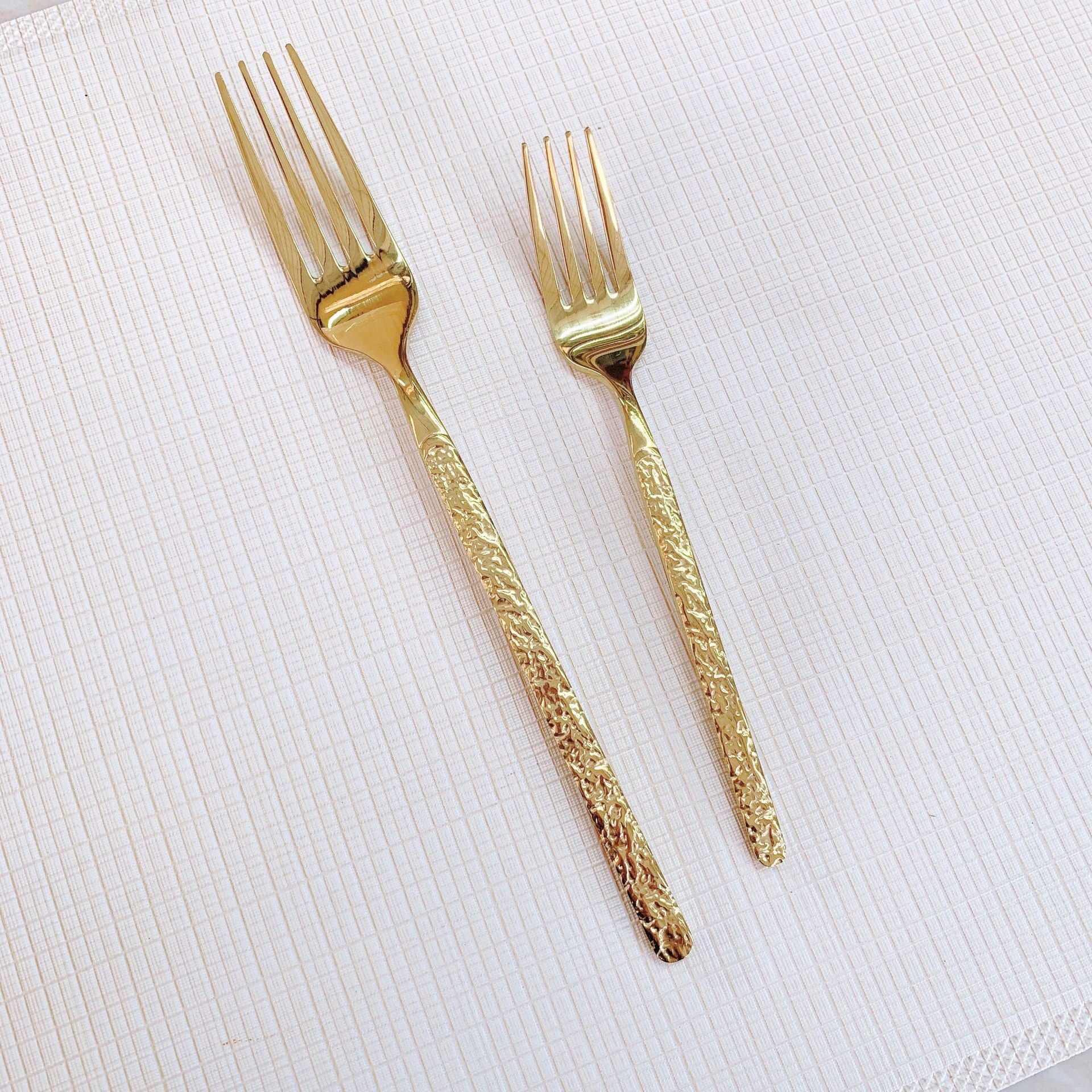 Golden cutlery steak knife and fork