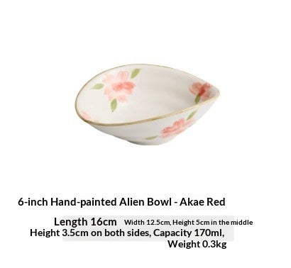 Ceramic 6-inch Shallow-handled Household Hand-painted Fruit Bowl