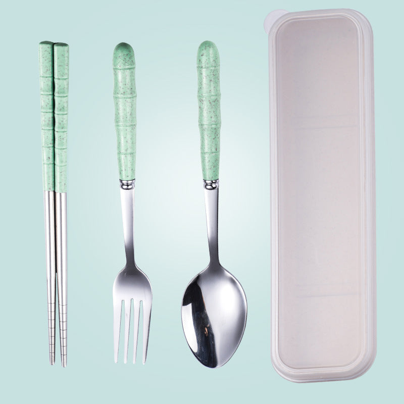 Wheat Straw Stainless Steel Portable Cutlery Set