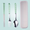 Wheat Straw Stainless Steel Portable Cutlery Set
