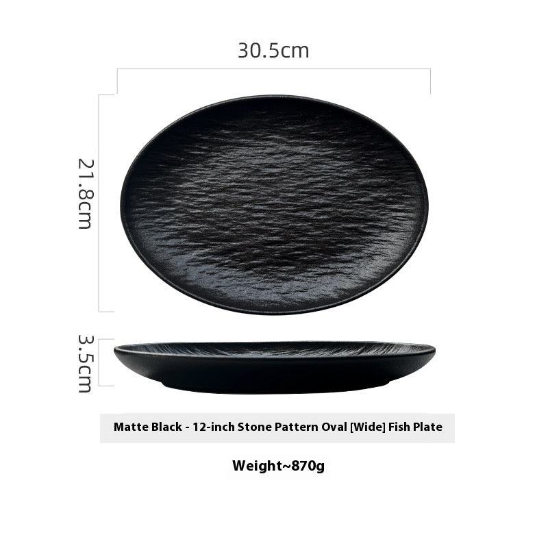 Creative Ceramic Oval Fish Dish Household