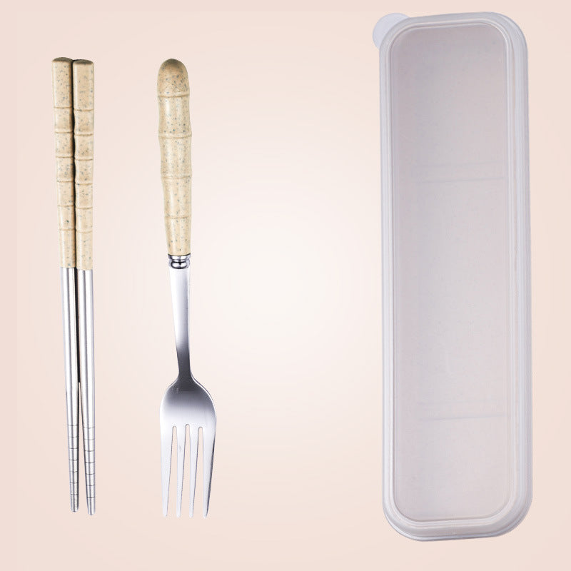 Wheat Straw Stainless Steel Portable Cutlery Set