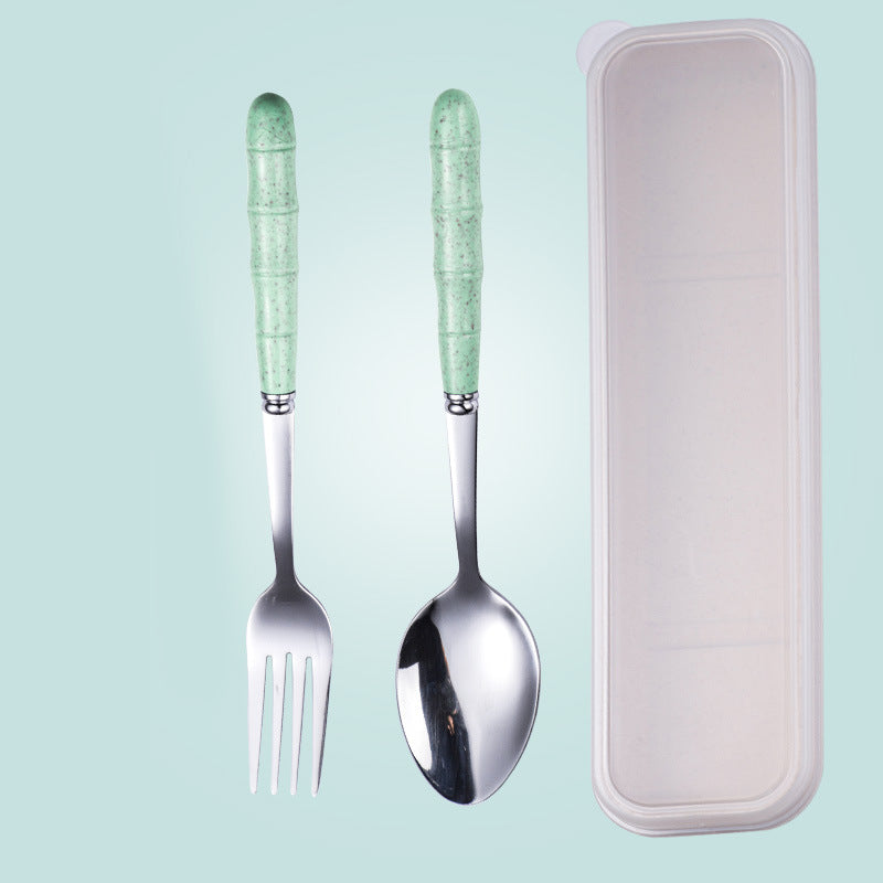 Wheat Straw Stainless Steel Portable Cutlery Set