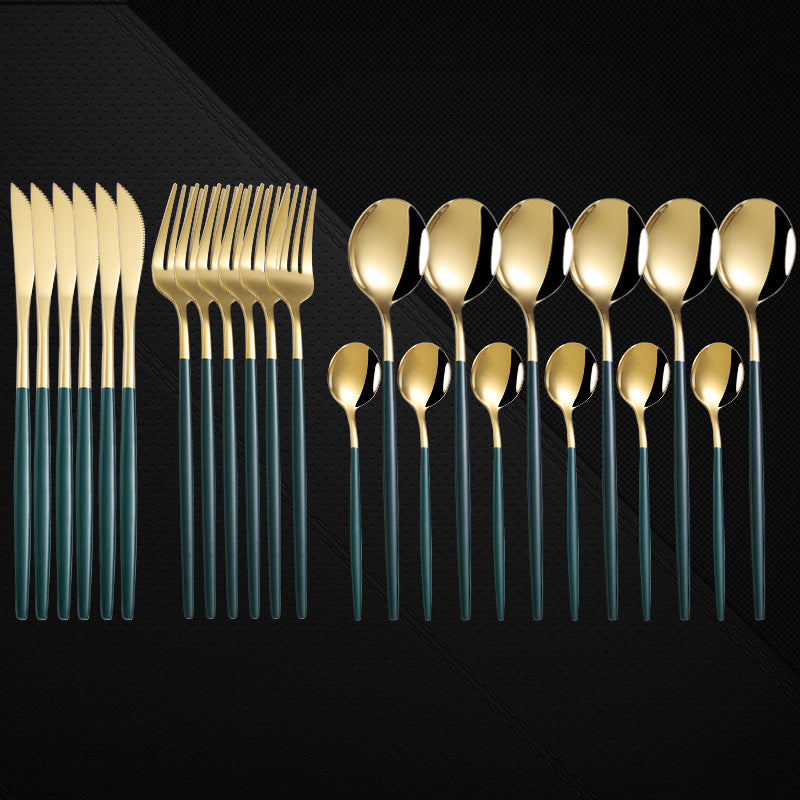 Stainless Steel 24 Pieces Set Spoon And Fork Western Cutlery