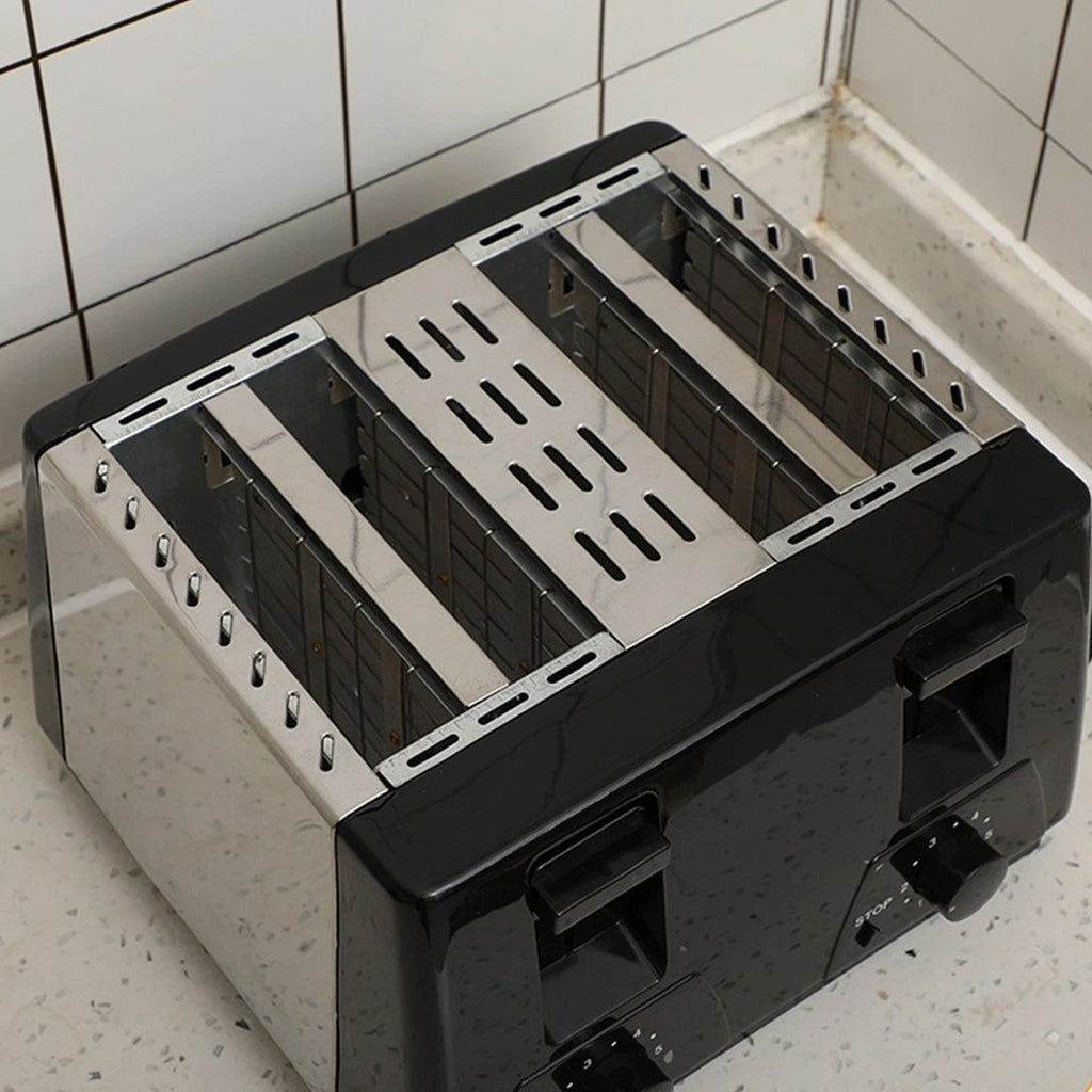 4 Slice Extra Wide Slot With Variable  Defrost Reheat Black Toaster New