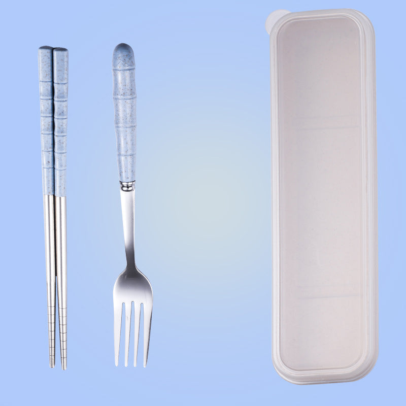 Wheat Straw Stainless Steel Portable Cutlery Set