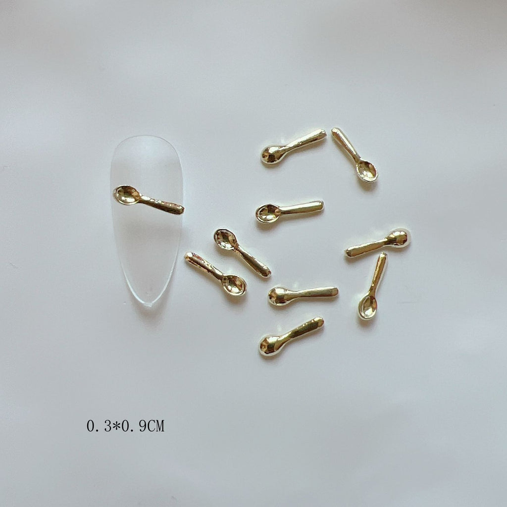 Alloy Mini Cute Cutlery Knife Fork And Spoon-shaped Metal Nail Accessories