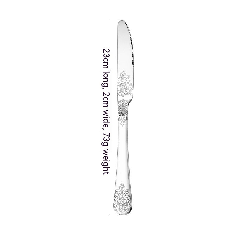 Stainless Steel Cutlery Knife Spoon Fork Vintage Gold-plated Western Restaurant Steak Suit