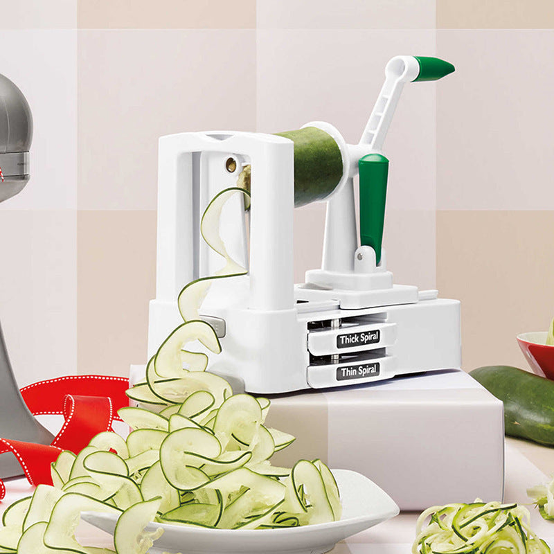 Multifunctional Spiral Vegetable Cutting Grater Hand-cranking Three-in-one Rotating Vegetable Cutter