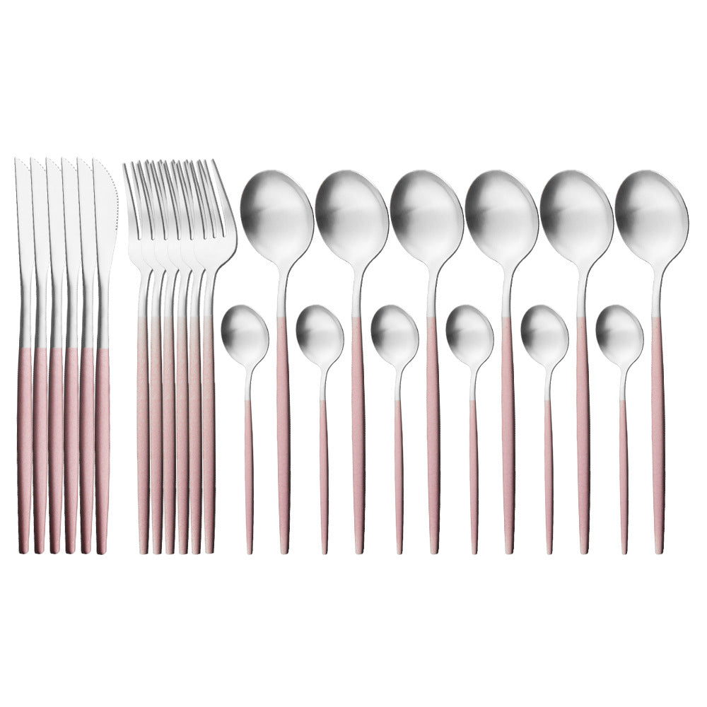 Matte Portuguese Stainless Steel Cutlery Spoon Western Steak Cutlery Dessert Spoon Fork