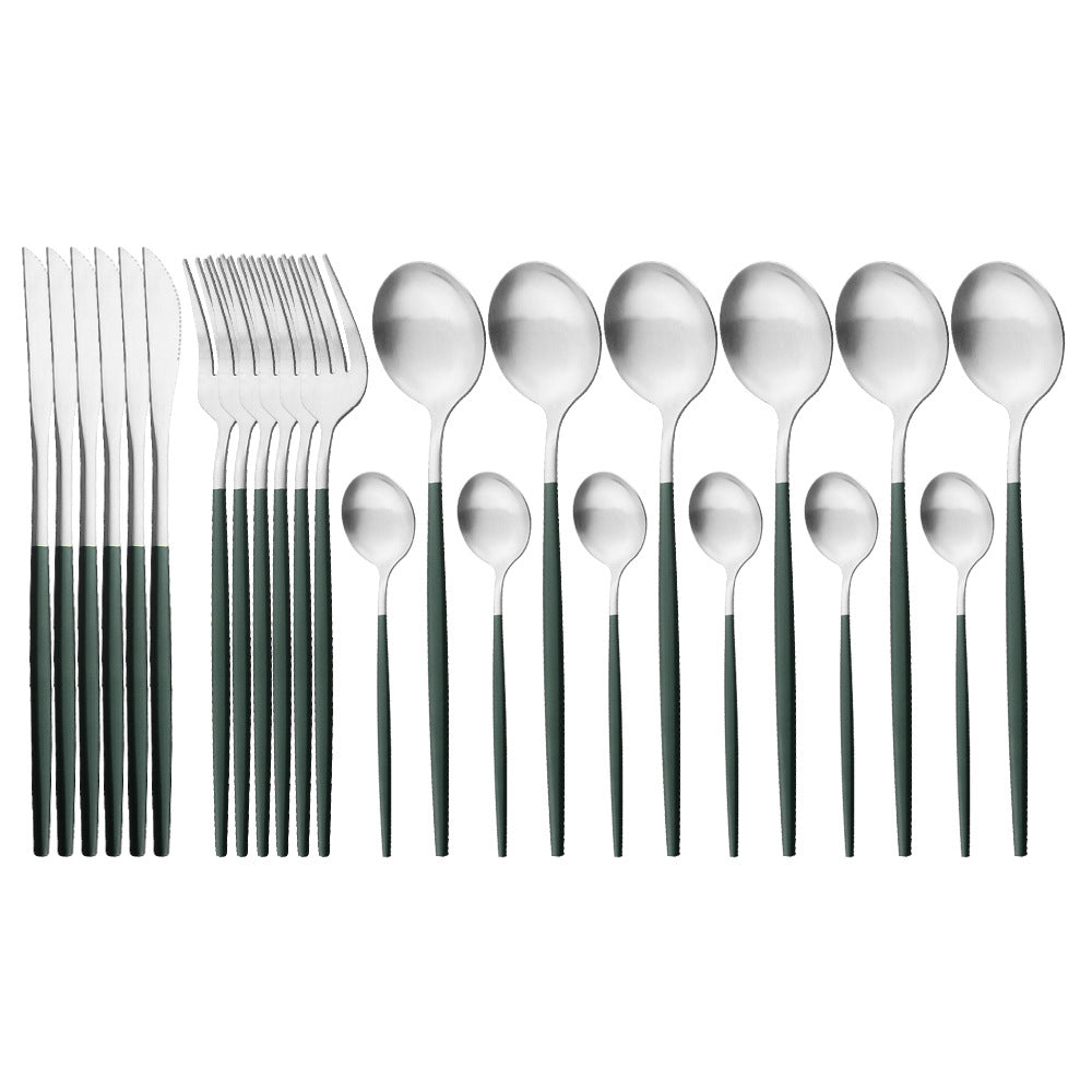 Matte Portuguese Stainless Steel Cutlery Spoon Western Steak Cutlery Dessert Spoon Fork