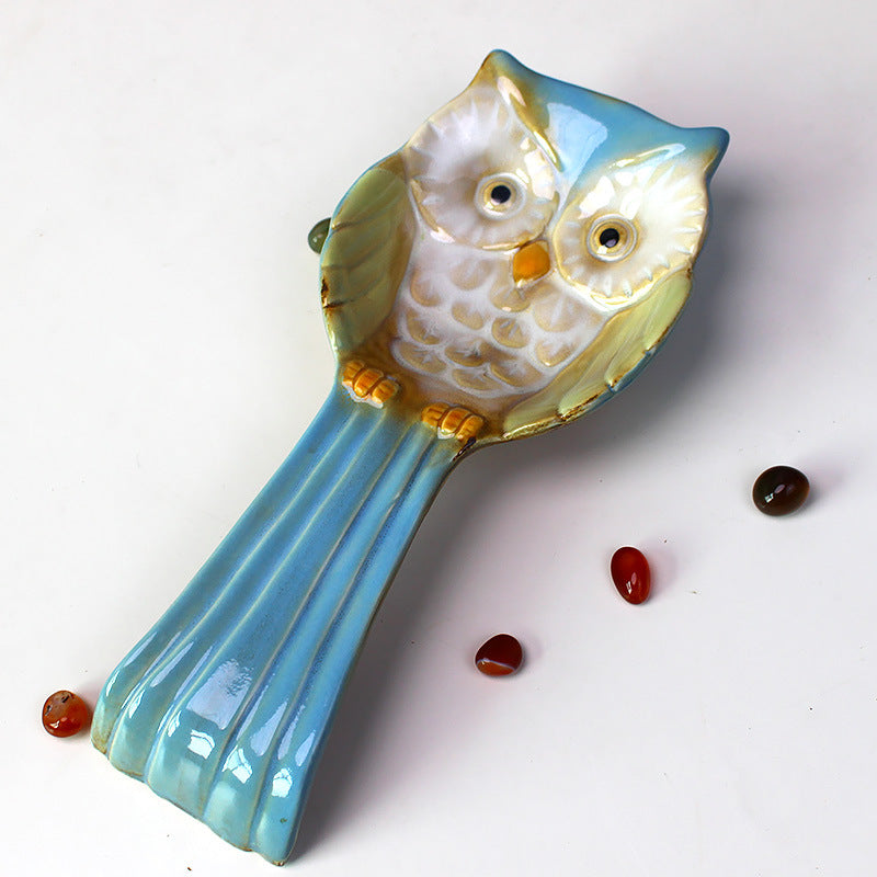 High-Temperature Painted Kiln-Changed Glaze Ceramic European-Style Animal Owl