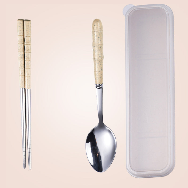 Wheat Straw Stainless Steel Portable Cutlery Set