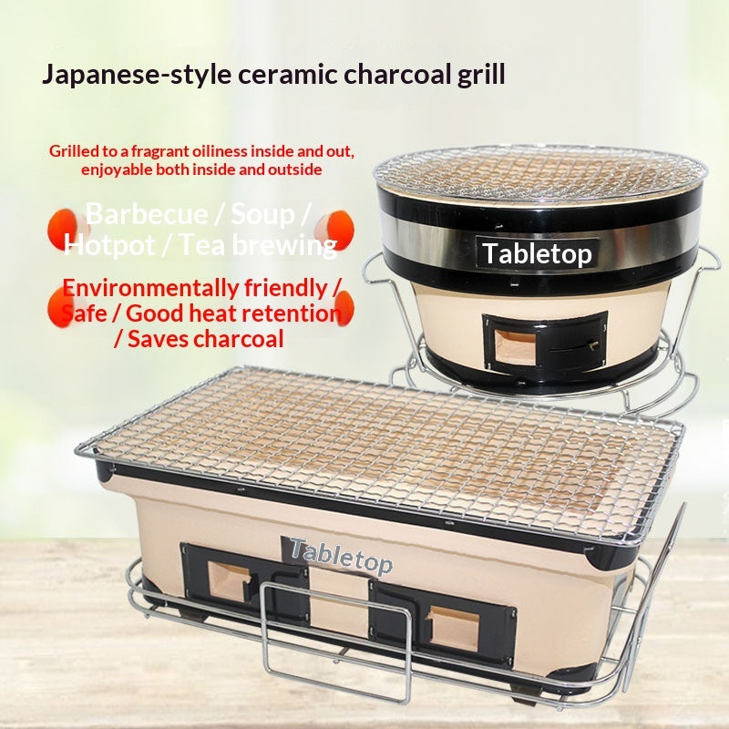 Japanese-style Clay Barbecue Charcoal Stove, Hot Pot, Grilled Skewers, Tea-boiling Stoveperfect For Japanese And Korean Cuisine