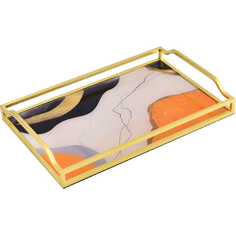 Household Model Room Living Room Coffee Table Desktop Storage Rectangular Exquisite Tray Decoration