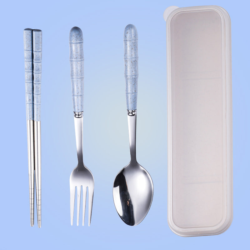 Wheat Straw Stainless Steel Portable Cutlery Set