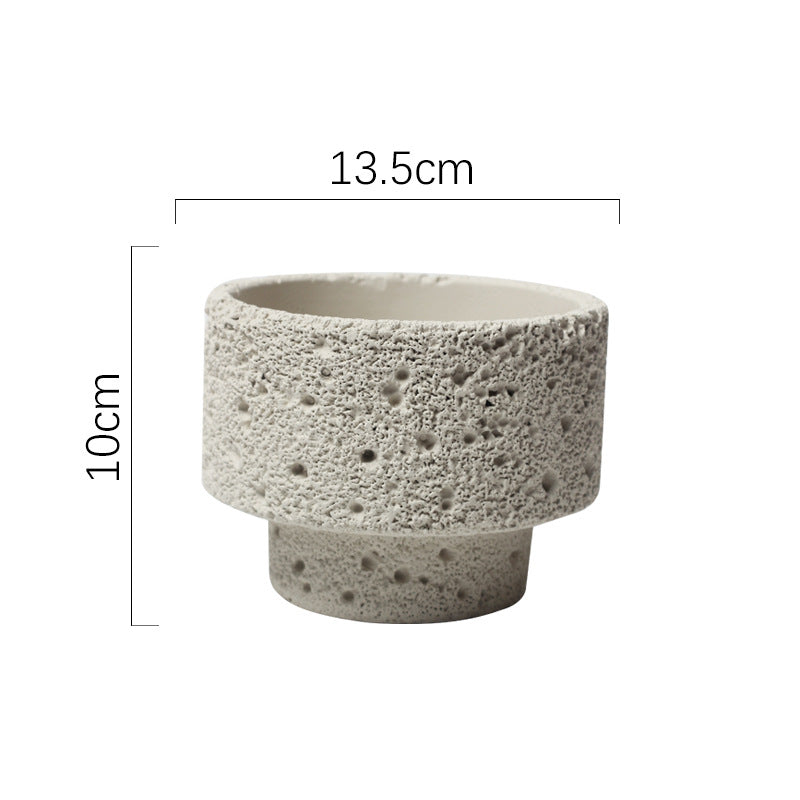 Northern European-style Cement Flower Pot Ceramic Matte Fashion Simple