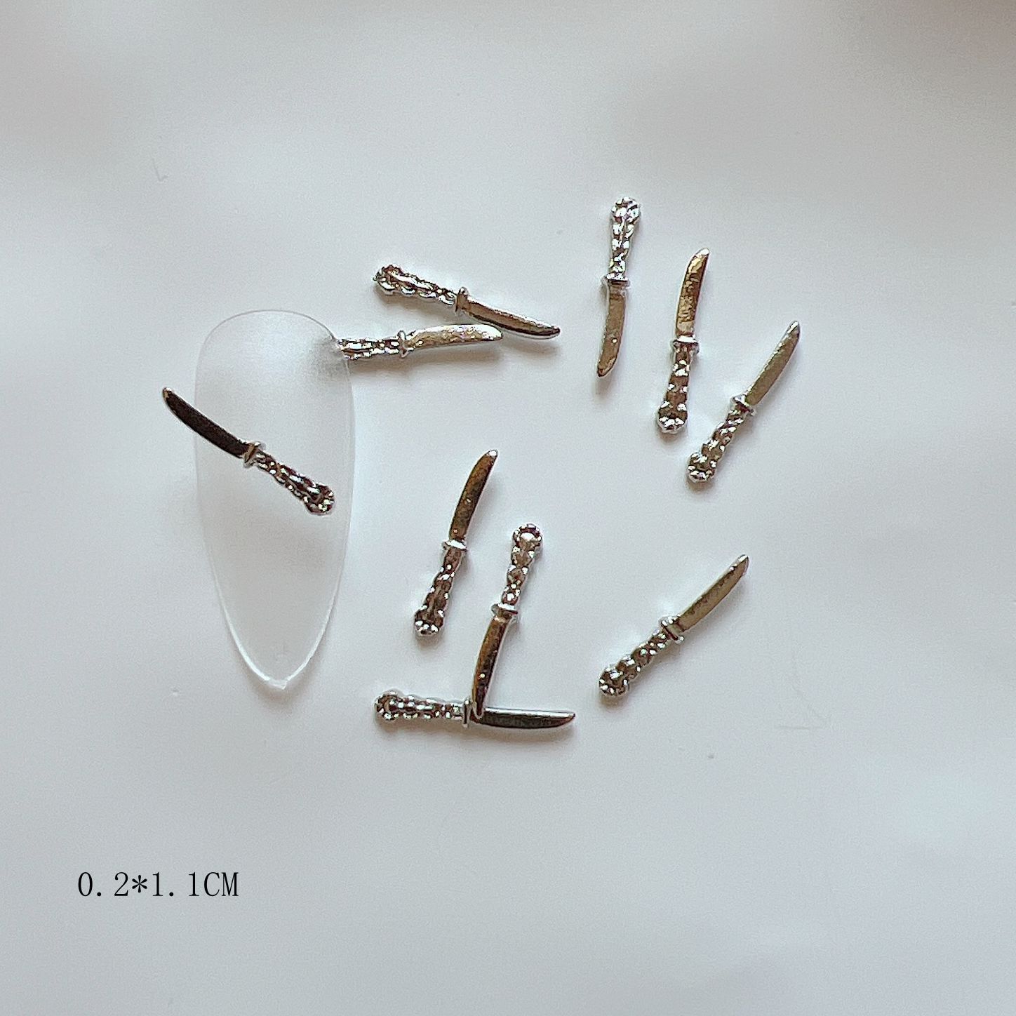 Alloy Mini Cute Cutlery Knife Fork And Spoon-shaped Metal Nail Accessories