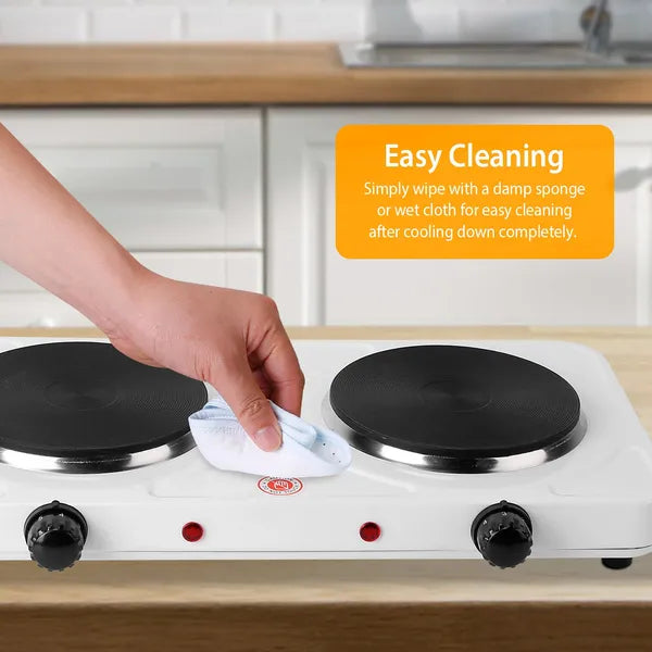 Cooking Electric Heating Plate, 2-burner Electric Stove, 2000 Watt Portable Electric Stove, Glass Stove, Easy To Clean, Suitable For RV&home&camping 110V