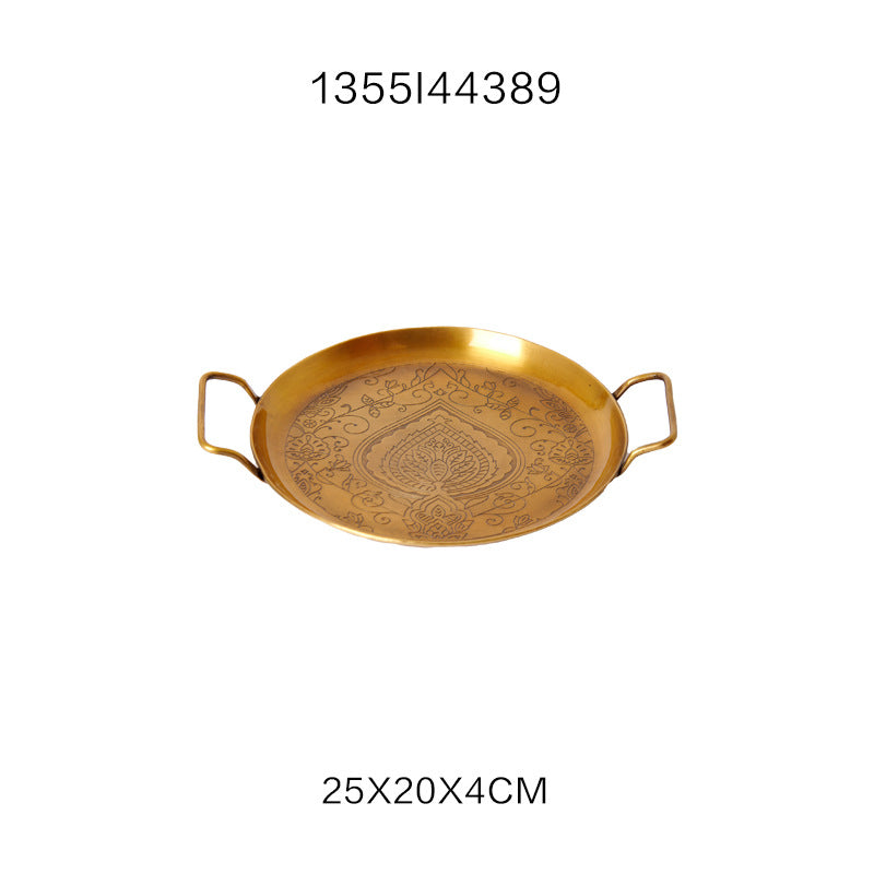 India Imported Brass Tray Storage Tank Ornaments